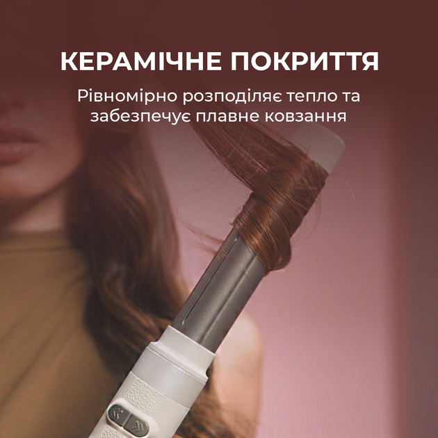 Стайлер-фен щетка CECOTEC CeramicCare 8in1 AirGlam Gyro Champagne - изображение 8