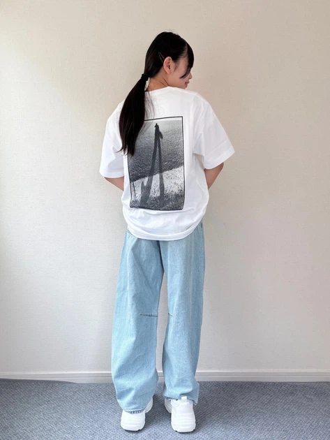 Футболка хлопковая оверсайз длинная женская Uniqlo 251753516 XL Белая (1159865375) - изображение 8