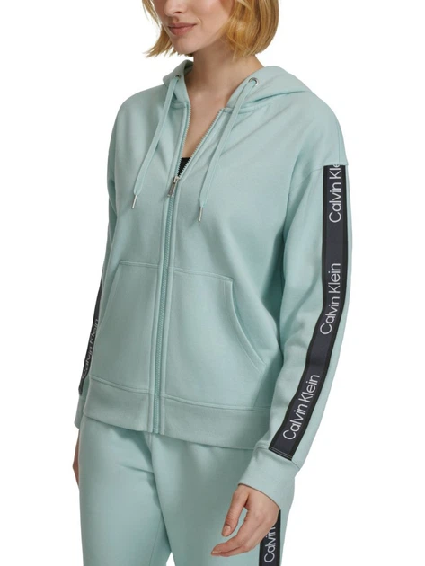 Толстовка на молнии на флисе с капюшоном женская Calvin Klein 503841346 XL Зеленая (1159865566) - изображение 3