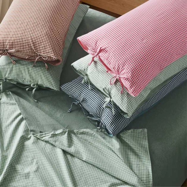 Комплект постельного белья Lovely Svi Полуторный Евро 150х210 см Checkered Pink Вареный хлопок (69000045) - Фото 4 Комплект постельного белья Lovely Svi Полуторный Евро 150х210 см Checkered Pink Вареный хлопок (69000045) - изображение 4