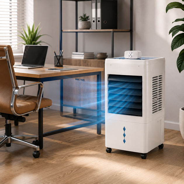 Напольный мобильный кондиционер Daikens 8л Климатизатор для дома 3800w Переносной охладитель-увлажнитель с пультом ДУ белый - изображение 6