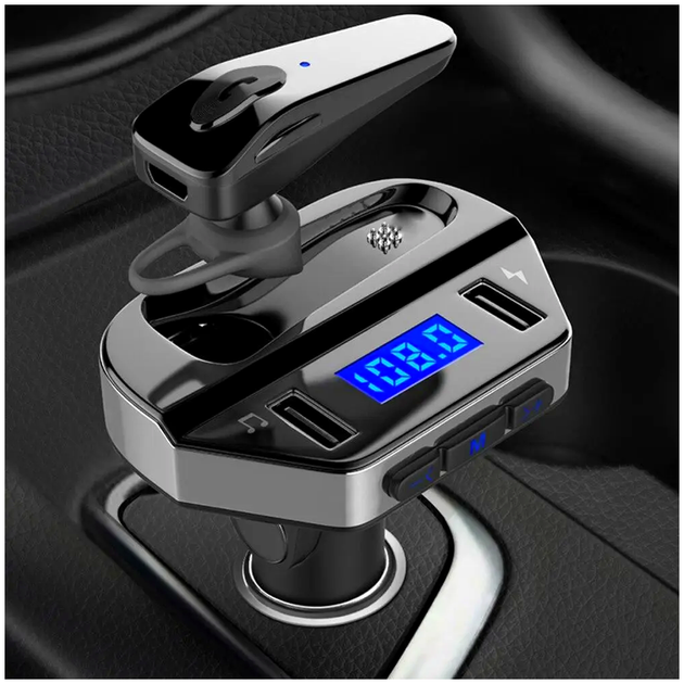 FM трансмиттер Bluetooth с USB и Hands Free для автомобиля черный LS-618 - изображение 2