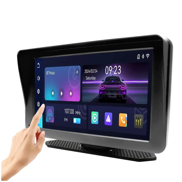 Бездротова мультимедійна система 7 дюймів CarPlay для авто сенсорний екран чорний LS-1258 - зображення 2