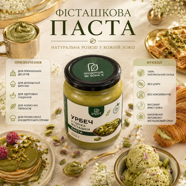 Урбеч фисташковый 500 г натуральная паста 100% фисташка без сахара и добавок - Фото 4 Урбеч фисташковый 500 г натуральная паста 100% фисташка без сахара и добавок - изображение 4