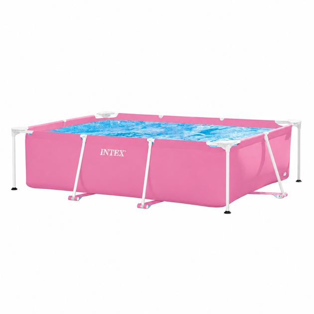 Каркасний басейн Intex Small Frame 220×150×60 см прямокутний рожевий на 1662 л, збірний дитячий басейн з тришаровою ПВХ-чашею - Фото 6 Каркасний басейн Intex Small Frame 220×150×60 см прямокутний рожевий на 1662 л, збірний дитячий басейн з тришаровою ПВХ-чашею - зображення 6