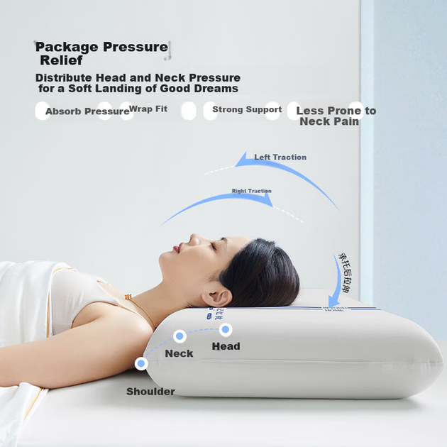 Подушка для сна BEYOND Home Textiles Deep Sleep Neck Protection Memory Foam Core Slow Rebound Adult Sleep Pillow Yirou (Gray) 42*70+8cm - Фото 4 Подушка для сна BEYOND Home Textiles Deep Sleep Neck Protection Memory Foam Core Slow Rebound Adult Sleep Pillow Yirou (Gray) 42*70+8cm - изображение 4
