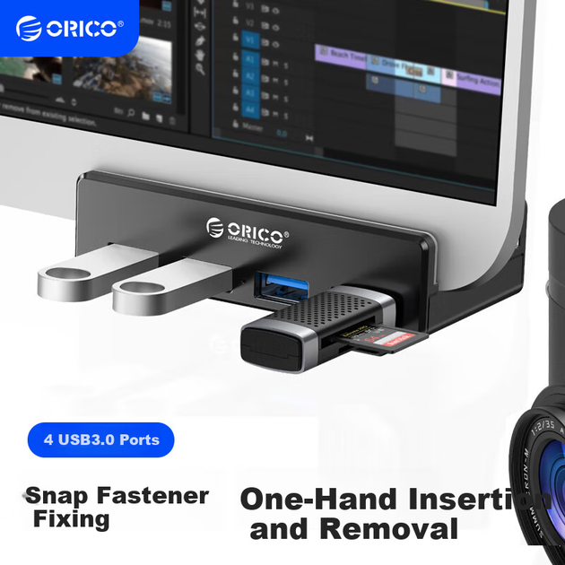 Док-станция ORICO MH4PU-BK USB3.0 для Mac/ноутбуков алюминиевая - изображение 8