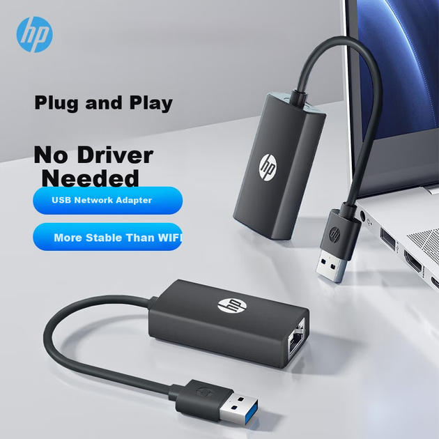 Мережевий адаптер HP DHC-CT101C / USB 3.0 / Gigabit Ethernet / Black - зображення 7