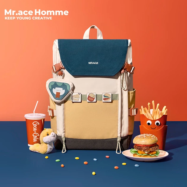 Рюкзак Mr.ace Homme Greedy Cute Snake, новый, большой вместительный, повседневный, симпатичный, наплечный, для студентов колледжа, легкий, сумеречно-синий. - Фото 4 Рюкзак Mr.ace Homme Greedy Cute Snake, новый, большой вместительный, повседневный, симпатичный, наплечный, для студентов колледжа, легкий, сумеречно-синий. - изображение 4
