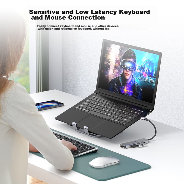 Хаб Acer Type-C розширювальний USB 2.0/DisplayPort, дзеркалювання 8K30Hz, PD, для MacBook/Huawei - зображення 11
