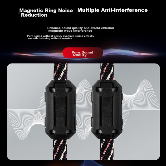 Аудиокабель Yangyang 2RCA — 2RCA с бескислородной меди 6N, 0.5 м, червоно-белый - изображение 9