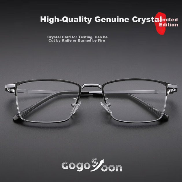 Очки для чтения Donghai Crystal мужские полуободковые высокой четкости каменная оправа - Фото 5 Очки для чтения Donghai Crystal мужские полуободковые высокой четкости каменная оправа - изображение 5