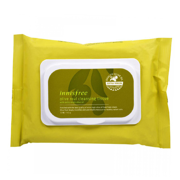 Очищающие салфетки для лица Innisfree Olive Real Cleansing Tissue с ...