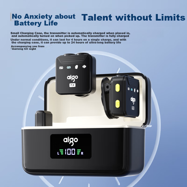 Микрофон Aigo S27 петличный беспроводной, для стриминга, с чехлом - изображение 7