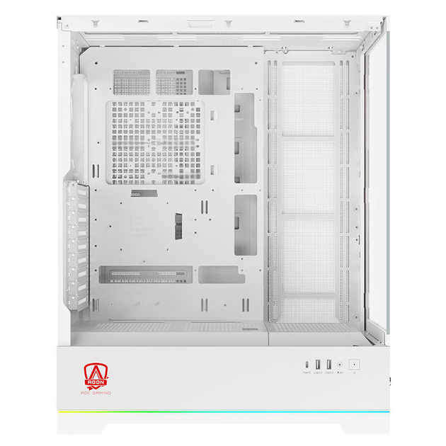 AOC AICG880W белый, корпус для игрового компьютера EATX, панорамный обзор на 270°, быстросъемная конструкция, поддержка двух видеокарт в 9 слотах, совместимость с системами водяного охлаждения 480 мм, цифровой дисплей. - изображение 11