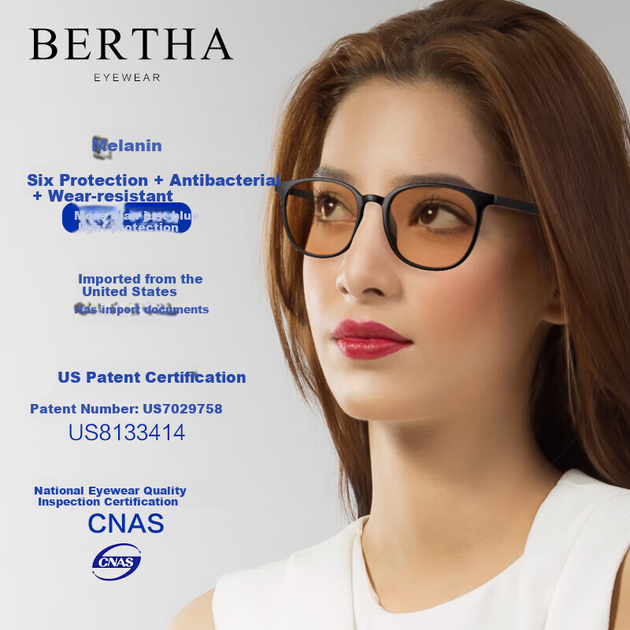 Очки Bertha женские защита от синего света черные линзы УФ-защита для телефона и компьютера - изображение 8