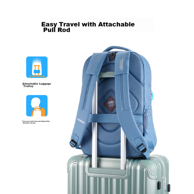 Легкий рюкзак American Tourister большой вместимости для путешествий, модель Hu Xianxu's Style Commuter Bag QI5, песочный цвет. - изображение 8