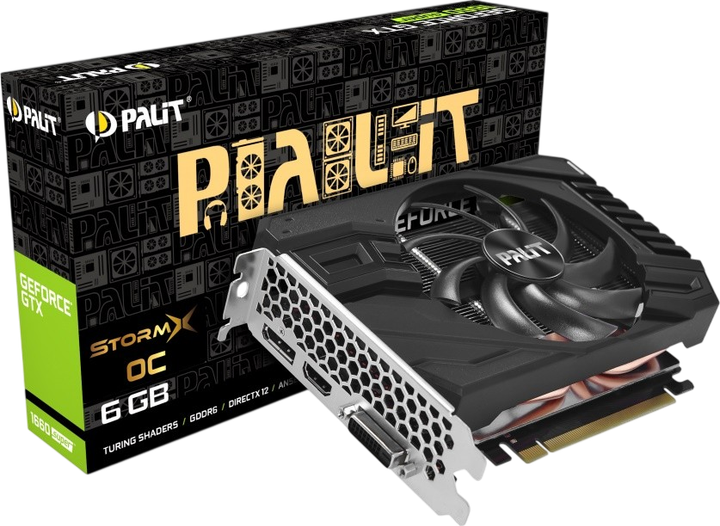 Відеокарта GeForce GTX 1660 Super 6GB Palit StormX OC (NE6166SS18J9-161F) Б/В - Фото 1 Відеокарта GeForce GTX 1660 Super 6GB Palit StormX OC (NE6166SS18J9-161F) Б/В - изображение 1
