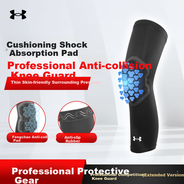 Наколенник Under Armour спортивный, для защиты мениска, черный, размер M - изображение 4
