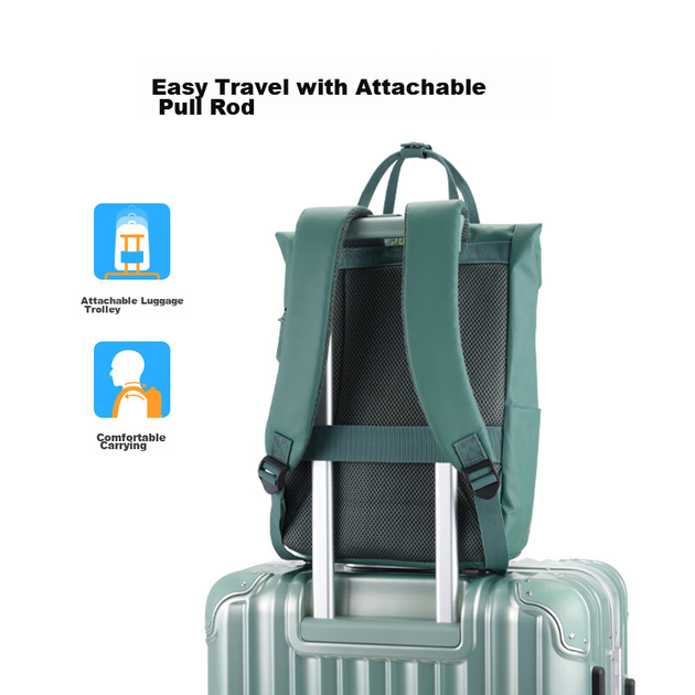 Рюкзак-свертка AMERICAN TOURISTER, повседневный рюкзак, дорожная сумка, вместительный школьный рюкзак, сумка для ноутбука, 24 г, черный. - изображение 6