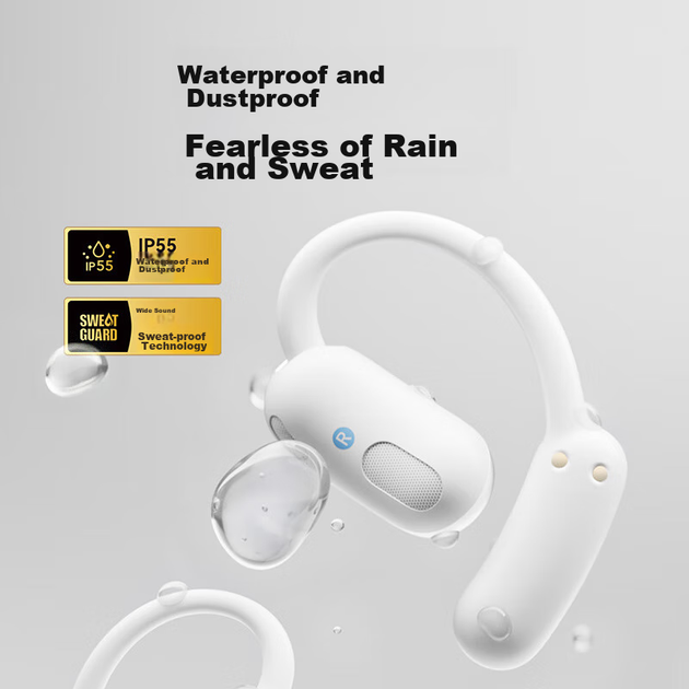 Наушники SoundCore Ankfei Yue Air открытого типа, с заушным креплением, беспроводные Bluetooth спортивные наушники для бега, совместимы с Apple, Huawei, Xiaomi, белый цвет. - зображення 12