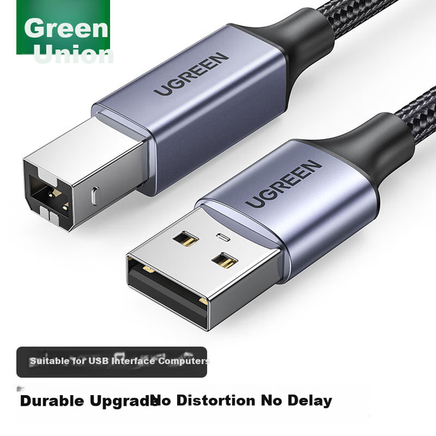 Кабель UGREEN 90560 USB 2.0 AM/BM для принтеров HP, Canon, Epson, 5 м - Фото 4 Кабель UGREEN 90560 USB 2.0 AM/BM для принтеров HP, Canon, Epson, 5 м - изображение 4