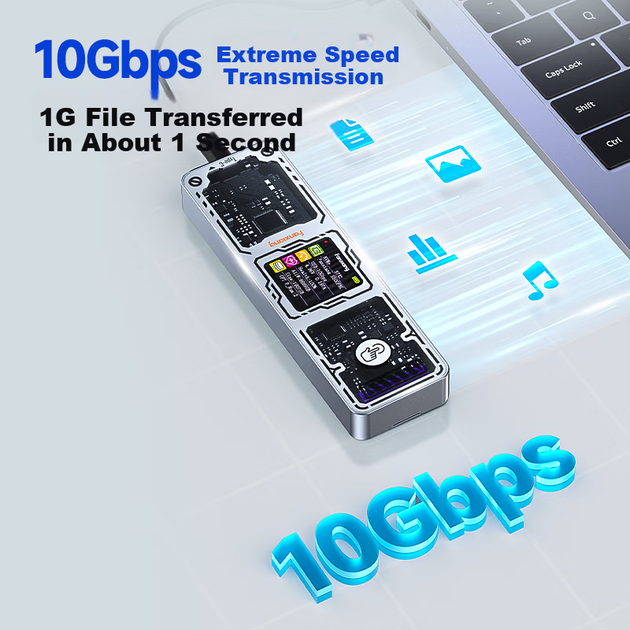 Корпус для SSD FANXIANG MD86 M.2 NVMe/SATA, Type-C 3.2, с дисплеем - изображение 6