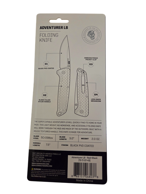 Ніж кишеньковий SOG Adventurer LB Black Blade Red (13-11-07-43) - изображение 9