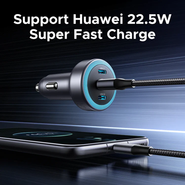 Автомобільний зарядний пристрій UGREEN EC307 30W 3-Port Fast Car Charger Dark-Grey - изображение 8