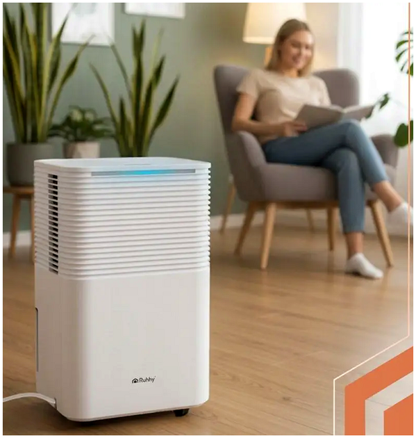 Конденсационный осушитель воздуха 12 л 24 ч с WiFi для дома и офиса белый RUHHY KT3435 - изображение 6