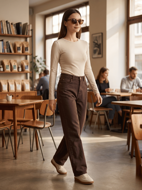 Джинсы женские 30 Коричневый EVA DENIM (733563-30) - изображение 4