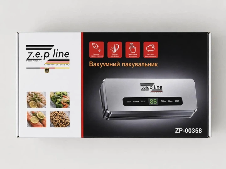 Вакуумный упаковщик с дисплеем и встроенным ножом 200 Вт Zepline ZP-00358 Серый - изображение 4