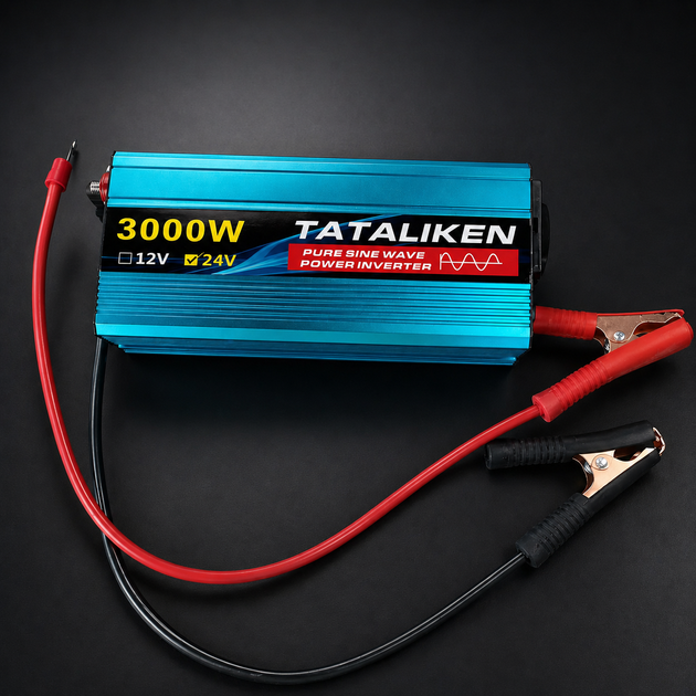 Инвертор с чистой синусоидой 24V → 220V Tataliken 3000W для ноутбука, котла, холодильника и большинства бытовой техники - Фото 4 Инвертор с чистой синусоидой 24V → 220V Tataliken 3000W для ноутбука, котла, холодильника и большинства бытовой техники - изображение 4