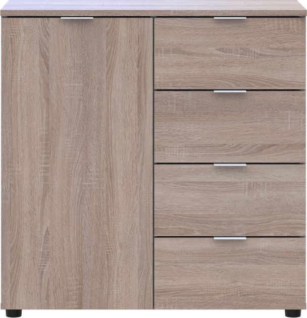 Комод Doros Рон 1 1 фасад 4 ящика 80х38х81 см Дуб сонома (41516294) - Фото 3 Комод Doros Рон 1 1 фасад 4 ящика 80х38х81 см Дуб сонома (41516294) - изображение 3