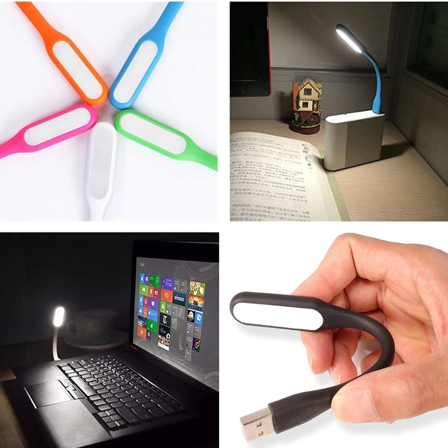 USB LED лампа гибкая для ноутбука и клавиатуры 5V черная (1999/1) - изображение 9