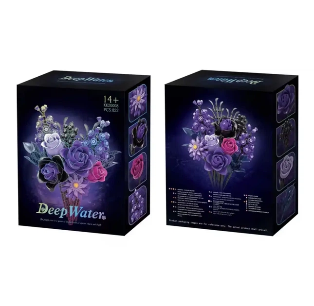 Конструктор букет квітів Deep Water з фіолетовими трояндами Purple Roses Bouquet 822 деталі - Фото 3 Конструктор букет квітів Deep Water з фіолетовими трояндами Purple Roses Bouquet 822 деталі - зображення 3