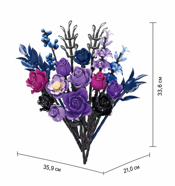 Конструктор букет роз Purple Rose Bouquet от Free Tribe на 815 деталей - Фото 4 Конструктор букет роз Purple Rose Bouquet от Free Tribe на 815 деталей - изображение 4