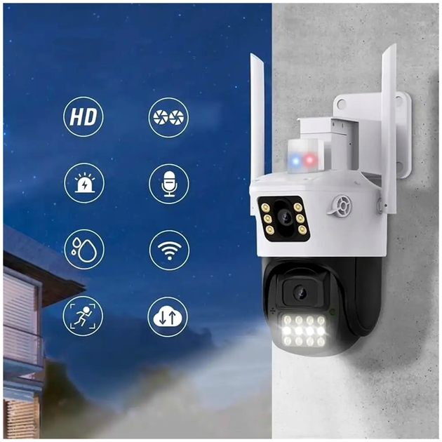Поворотна вулична камера 6mp WiFi з нічним баченням і віддаленим доступом біла LS-1144 - зображення 5