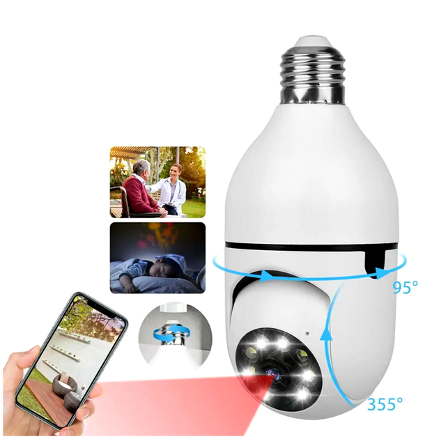 Вайфай камера 2MP с датчиком движения для дома в патрон Е27 Smart LS-385 - изображение 5