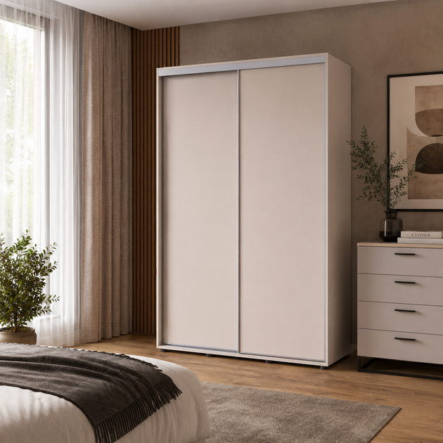 Шкаф-купе Doros Сигма Слим 2 ДСП 140х45х214.4 см Кашемир (42005448) - Фото 6 Шкаф-купе Doros Сигма Слим 2 ДСП 140х45х214.4 см Кашемир (42005448) - изображение 6
