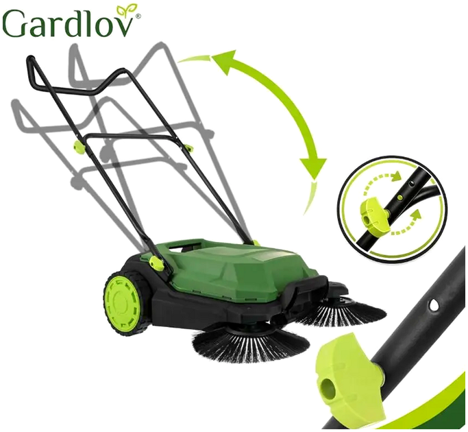 Ручная подметальная машина 68 см 3 щетки для уборки двора 24 л GARDLOV KT3219 - Фото 6 Ручная подметальная машина 68 см 3 щетки для уборки двора 24 л GARDLOV KT3219 - изображение 6