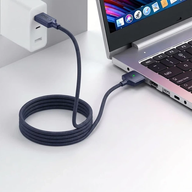 Кабель Tech-Protect MMC01 Ultraboost Magnetic Type-C to MagSafe 3 140W 200cm Blue with MagSafe (5906302323302) - Фото 6 Кабель Tech-Protect MMC01 Ultraboost Magnetic Type-C to MagSafe 3 140W 200cm Blue with MagSafe (5906302323302) - изображение 6