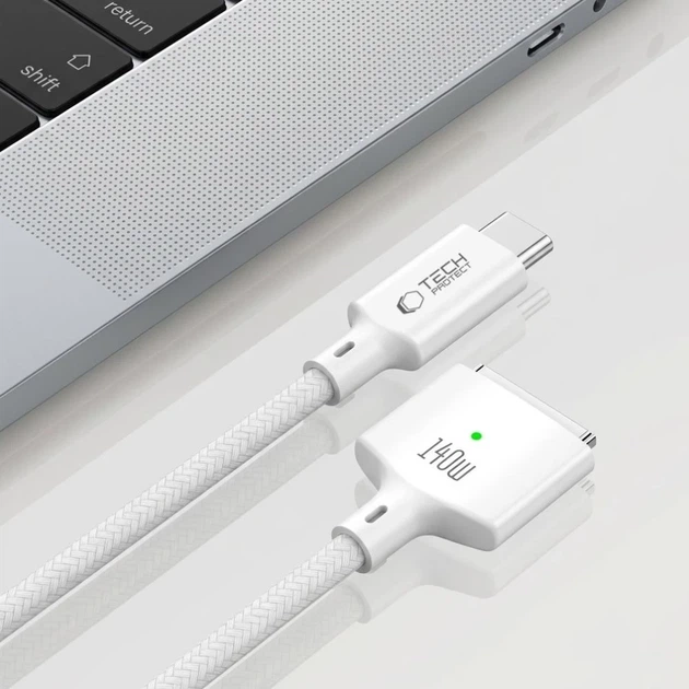 Кабель Tech-Protect MMC01 Ultraboost Magnetic Type-C to MagSafe 3 140W 200cm White with MagSafe (5906302323296) - изображение 5