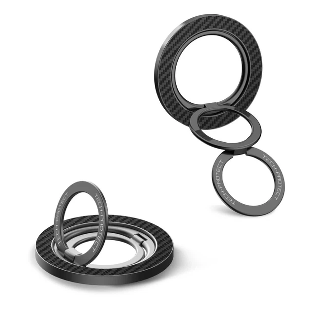 Кольцо-держатель Tech-Protect MMR800 Magnetic MagSafe Phone Ring Black with MagSafe (5906302323159) - изображение 4