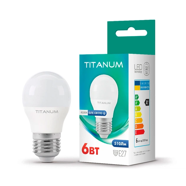 LED лампа TITANUM G45 6W E27 4100K - изображение 4