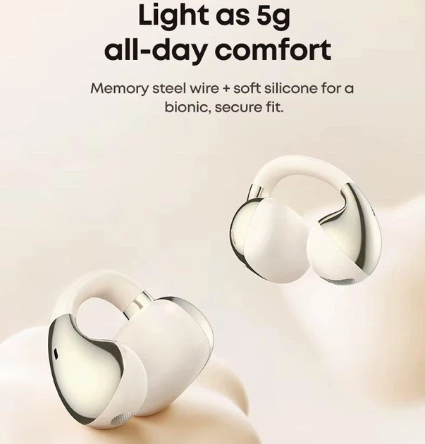 Спортивные костные наушники-клипсы Langsdom TS31 с направленным Hi-Fi звуком, Bluetooth 6.0, шумоподавлением и зарядным кейсом, до 24 часов работы Черный - изображение 7