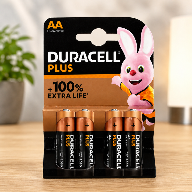 Батарейки Duracell Plus AA Extra Life 1.5V LR6 MN1500 алкалінові 4 шт - Фото 1 Батарейки Duracell Plus AA Extra Life 1.5V LR6 MN1500 алкалінові 4 шт - зображення 1