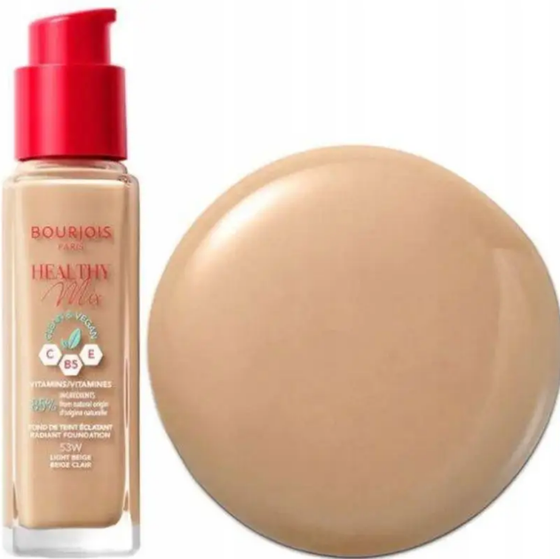 Тональний крем Bourjois Radiance Reveal Healthy Mix Foundation №53 light beige 30 мл (3616303397364) - Фото 2 Тональний крем Bourjois Radiance Reveal Healthy Mix Foundation №53 light beige 30 мл (3616303397364) - изображение 2