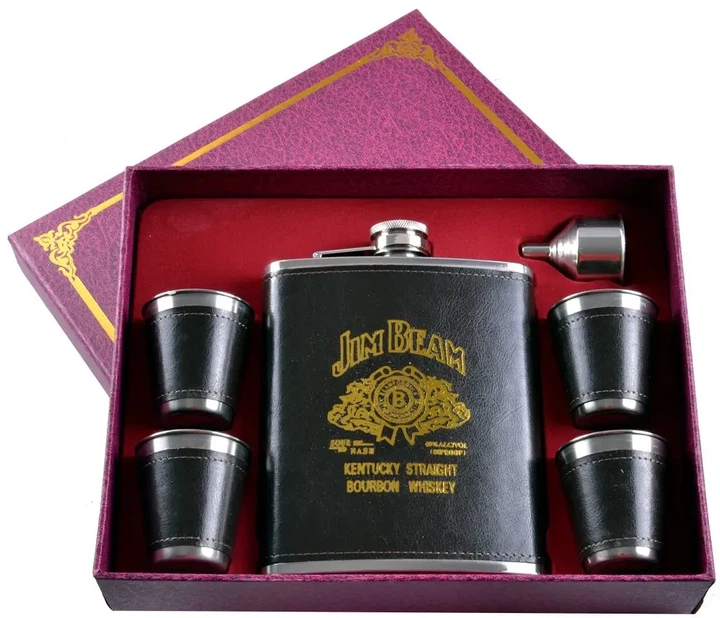 Подарунковий набір Jim Beam чорний (фляга, 4 чарки, лійка) Гранд Презент TZ-6-1 - Фото 1 Подарунковий набір Jim Beam чорний (фляга, 4 чарки, лійка) Гранд Презент TZ-6-1 - изображение 1