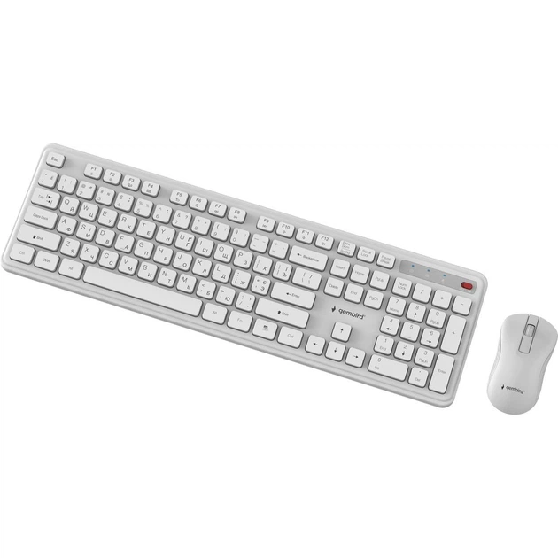 Комплект (Клавиатура и мышь) Gembird KBS-WPS-01-W-CYRL White (KBS-WPS-01-W-CYRL) - изображение 3
